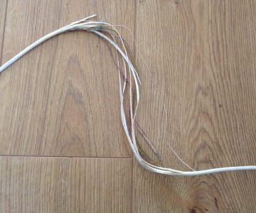 Damaged telephone cable